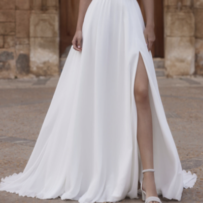 falda novia gasa raja